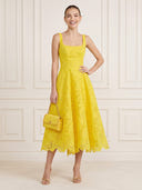 A Line Square Neck Sleeveless Midi Length Cocktail Dresses