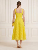 A Line Square Neck Sleeveless Midi Length Cocktail Dresses