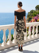 Mermaid Off Shoulder Sleeveless Ankle Length Cocktail Dresses with Flower