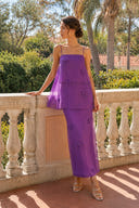 Chiffon Sheath Square Neck Spaghetti Straps Long Cocktail Dresses with Bow