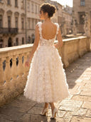 Tulle A Line Swetheart Tea Cocktail Dresses with 3D Flower
