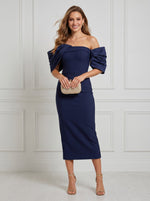 Satin Mermaid Off Shoulder Maxi Cocktail Dresses