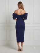 Satin Mermaid Off Shoulder Maxi Cocktail Dresses