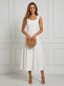 Satin A Line Sleeveless Maxi Cocktail Dresses with Flowers