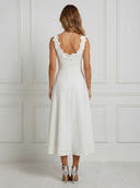 Satin A Line Sleeveless Maxi Cocktail Dresses with Flowers