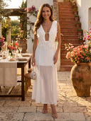 Chiffon Mermaid V Neck Sleeveless Maxi Cocktail Dresses