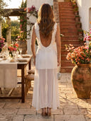 Chiffon Mermaid V Neck Sleeveless Maxi Cocktail Dresses