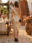 Sequin Mermaid One Shoulder Maxi Cocktail Dresses