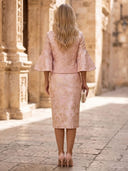 Jacquard Mermaid 3/4 Sleeves Maxi Cocktail Dresses