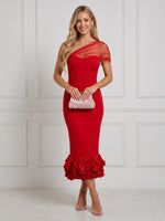 Satin Mermaid One Shoulder Maxi Cocktail Dresses
