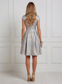 Jacquard A Line V Neck Short Cocktail Dresses