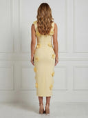 Satin Mermaid Square Neck Spaghetti Straps Maxi Cocktail Dresses with Flowers