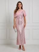 Sequin Mermaid Off Shoulder Maxi Cocktail Dresses