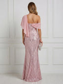 Sequin Mermaid Off Shoulder Maxi Cocktail Dresses
