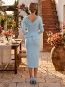 Satin Mermaid Long Sleeves Long Cocktail Dresses
