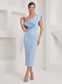 Lace Mermaid One Shoulder Long Cocktail Dresses
