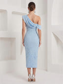 Lace Mermaid One Shoulder Long Cocktail Dresses