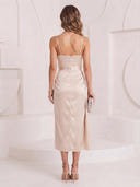 Satin Mermaid Square Neck Spaghetti Straps Maxi Cocktail Dresses