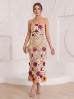 Embroidery Mermaid Spaghetti Straps Maxi Cocktail Dresses