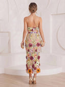Embroidery Mermaid Spaghetti Straps Maxi Cocktail Dresses