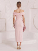 Satin Mermaid Off Shoulder Maxi Cocktail Dresses with Lace