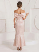 Jacquard Mermaid Off Shoulder Long Cocktail Dresses