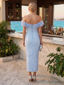 Sparkly Sequin Mermaid Off Shoulder Long Cocktail Dresses