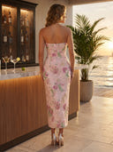 Lace Appliques Mermaid Strapless Sleeveless Long Cocktail Dresses