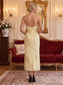 Tulle Yellow Cocktail Dresses Spaghetti Straps Party Dress Mermaid Wedding Guest