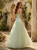 Tulle Strapless A Line Long Evening Dresses