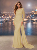 Chiffon Mermaid Long Evening Dresses With Beading