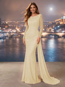Chiffon Mermaid Long Evening Dresses With Beading