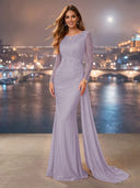 Chiffon Mermaid Long Evening Dresses With Beading