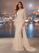 Chiffon Mermaid Long Evening Dresses With Beading