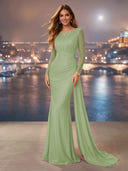 Chiffon Mermaid Long Evening Dresses With Beading