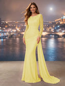 Chiffon Mermaid Long Evening Dresses With Beading