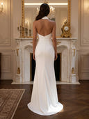 Satin One Shoulder Mermaid Long Evening Dresses