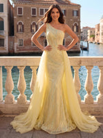 One Shoulder Mermaid Long Evening Dresses