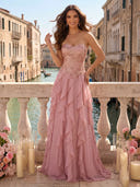 Chiffon Strapless A Line Long Evening Dresses