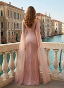Tulle Off Shoulder Mermaid Long Evening Dresses with Beading