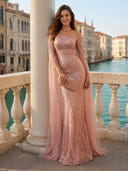 Tulle Off Shoulder Mermaid Long Evening Dresses with Beading