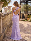 One Shoulder Mermaid Floral Long Evening Dresses
