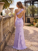 One Shoulder Mermaid Floral Long Evening Dresses