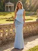 Jewel Floral Long Mermaid Evening Dresses