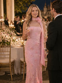 Strapless Mermaid Floral Formal Dresses with Scarf Wedding Guest Maxi Dresses