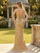 Strapless Mermaid Long Evening Dresses with Slit