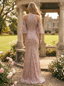 Tulle Halter Mermaid Long Evening Dresses
