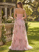 Tulle Strapless Mermaid Long Evening Dresses with Slit