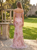 Tulle Off Shoulder Mermaid Long Evening Dresses with Slit