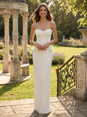 Chiffon Strapless Mermaid Long Evening Dresses